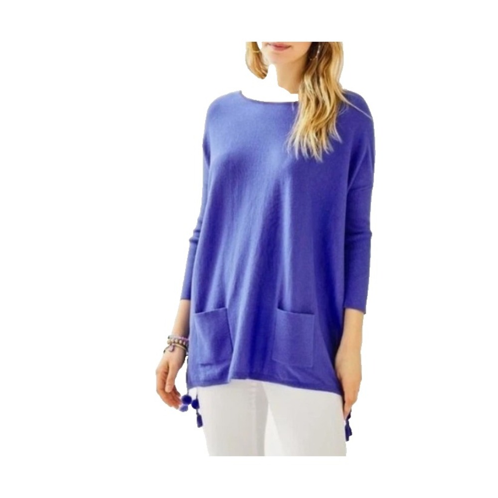 Lilly Pulitzer Elba Coolmax Sweater Iris Blue Pullover Preppy Coastal Resort‎ XS
